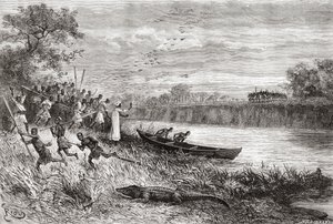 「アフリカピントレスカ」からのタンザニアのルアハ川、1888年公開 作： Spanish School